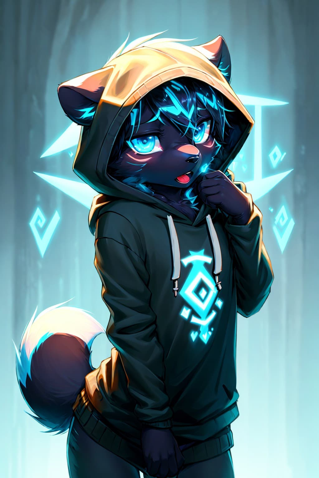 AI generated: (masterpiece), best quality, expressive eyes, perfect face, skunk, black fur, <lora:zaush:0.7>, faci...