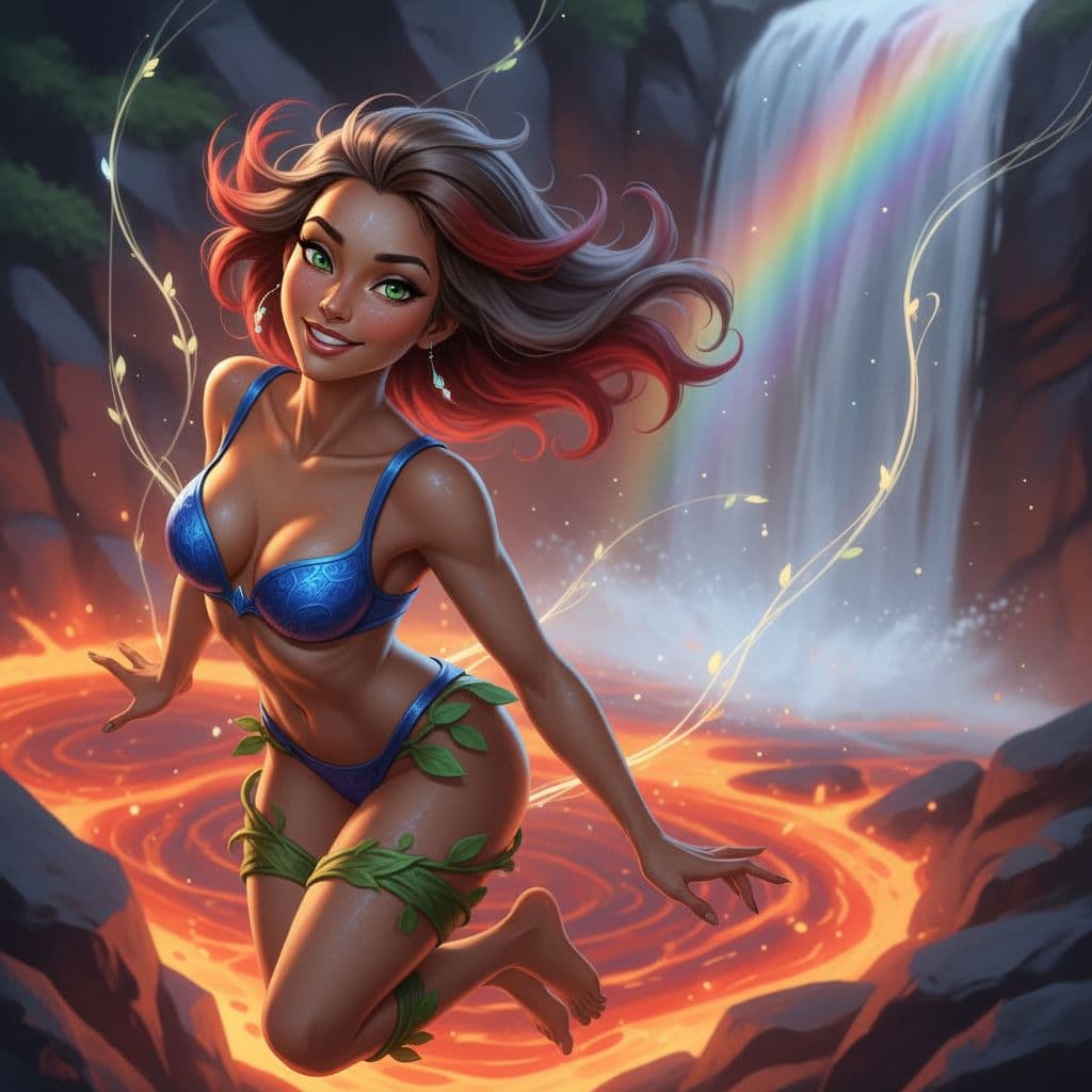 AI generated: sports photography, Fantasy Fashion high angle photo of a 24 year old Moldovan-Chinese Han female wh...