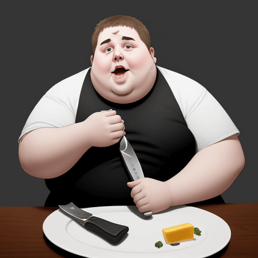 AI generated: a fat retard real life with a knife
