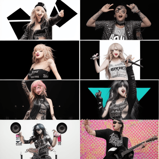 AI generated: Create a logo for a singer that captures their unique style and energy. Use the provided photos as i...