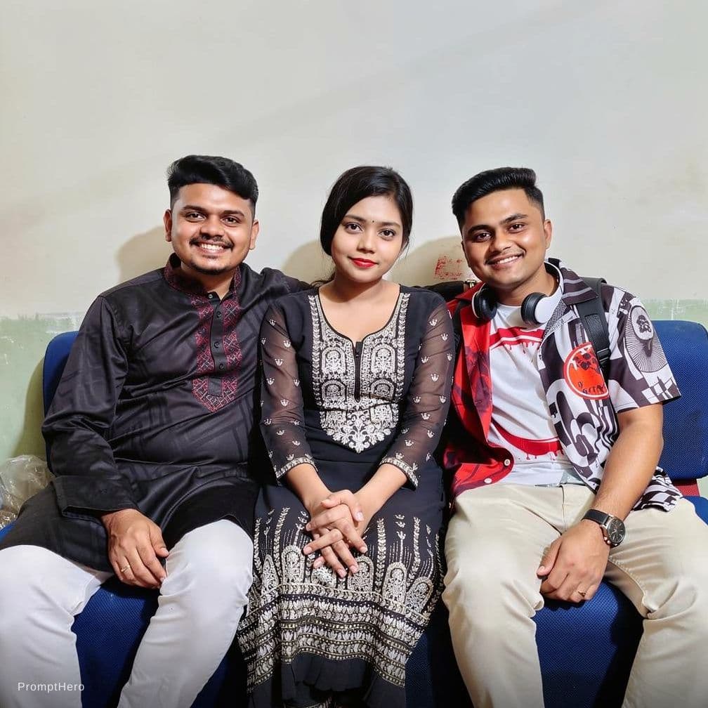 AI generated: Wife looking like a very horny  with husband and her friend 