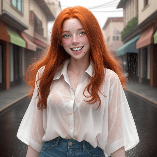 AI generated: breathtaking beautiful young woman, long auburn hair, fair complexion, (freckles:0.6), full lips, da...