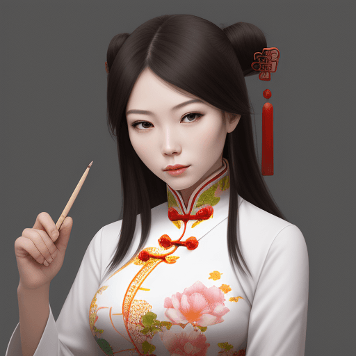 AI generated: Draw a woman, Chinese, 