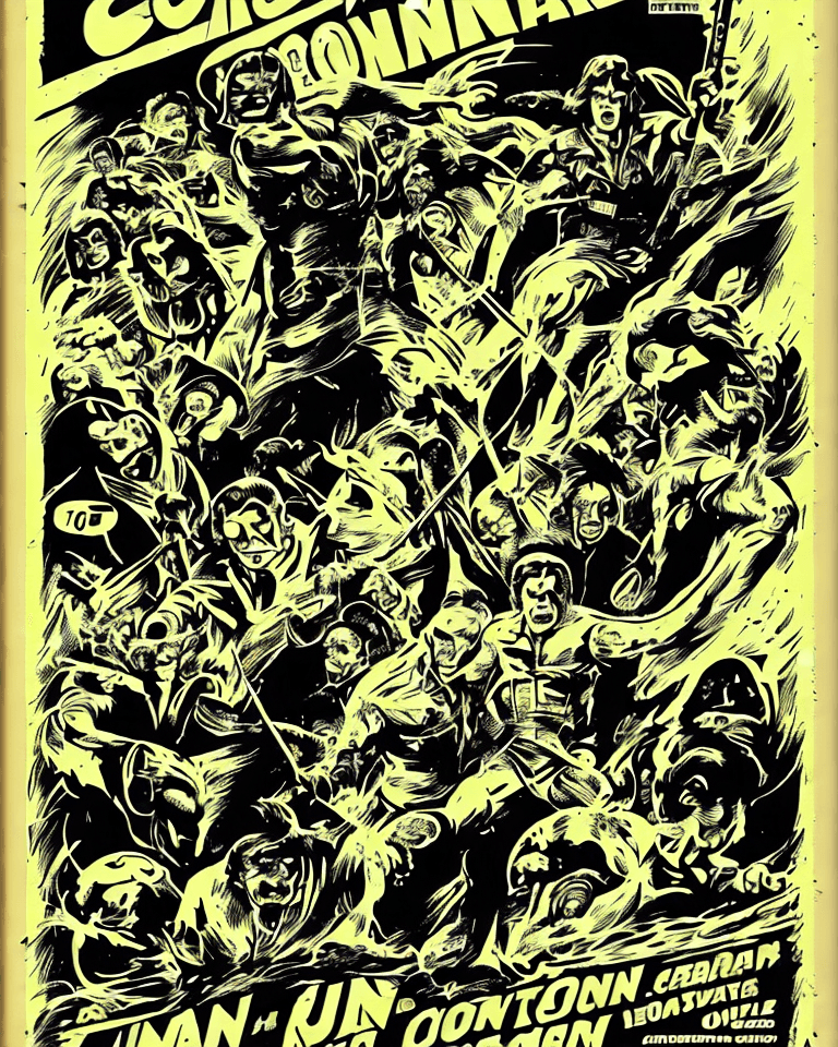 AI generated: A retro Horror Comic style poster, conan