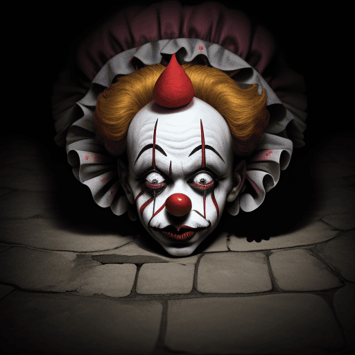 AI generated: dead clown in circus dungeon
