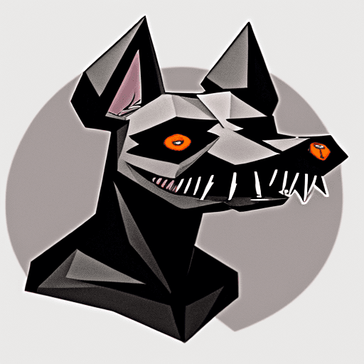 AI generated: Draw a terrifying dog with a humanoid shape. This creature should have the general body structure of...