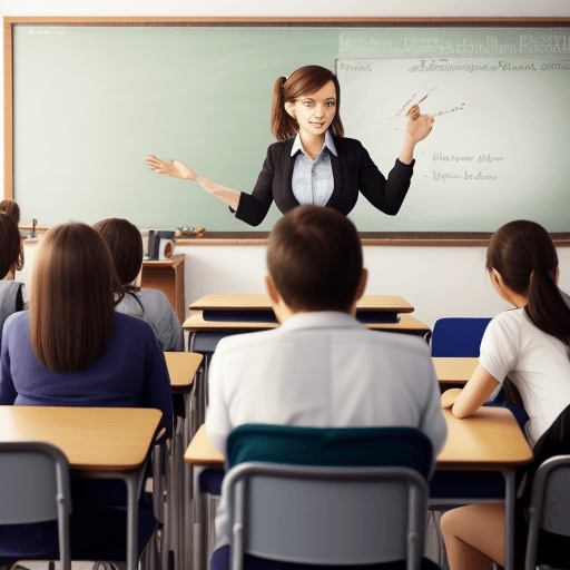 AI generated: a teacher teaching students