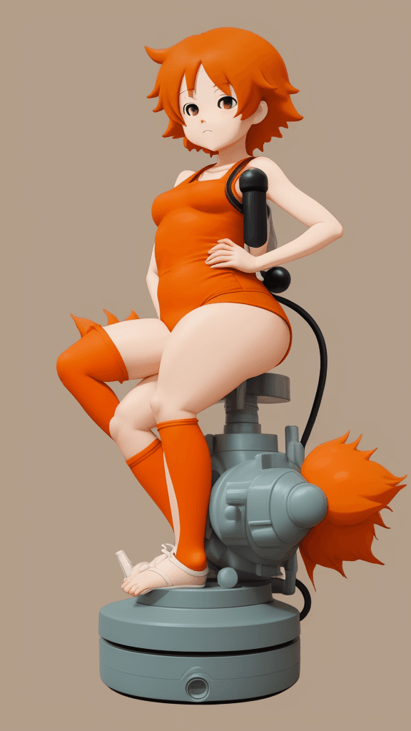 AI generated: Studio Ghibli 16k4d rfktrstyle"orange chibi In a pumping pose" <lora:Vut_out_XL_MU:0. 800000>
