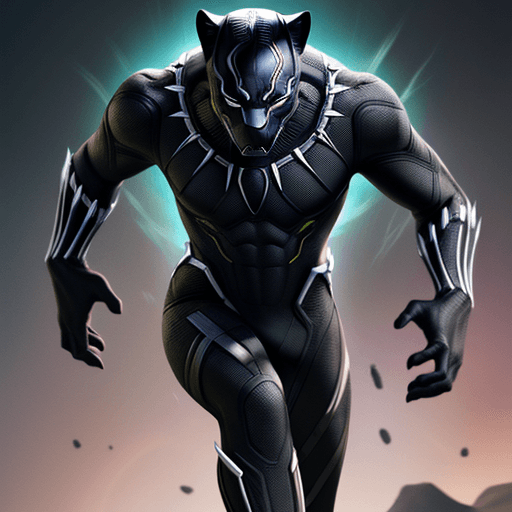 AI generated: Black Panther combined with heat blast