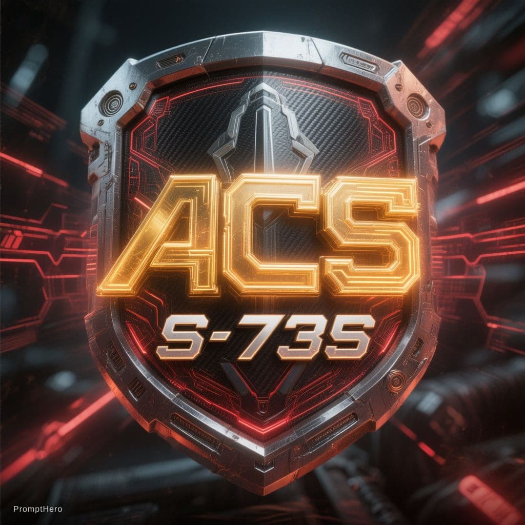 AI generated: A futuristic, metallic military shield emblem for a mobile strategy game avatar. The center features...