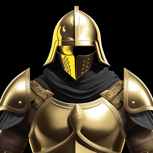 AI generated: spartan warrior, gold armour, no face, black background, epic, 8k, ultra realistic, --ar 2:3