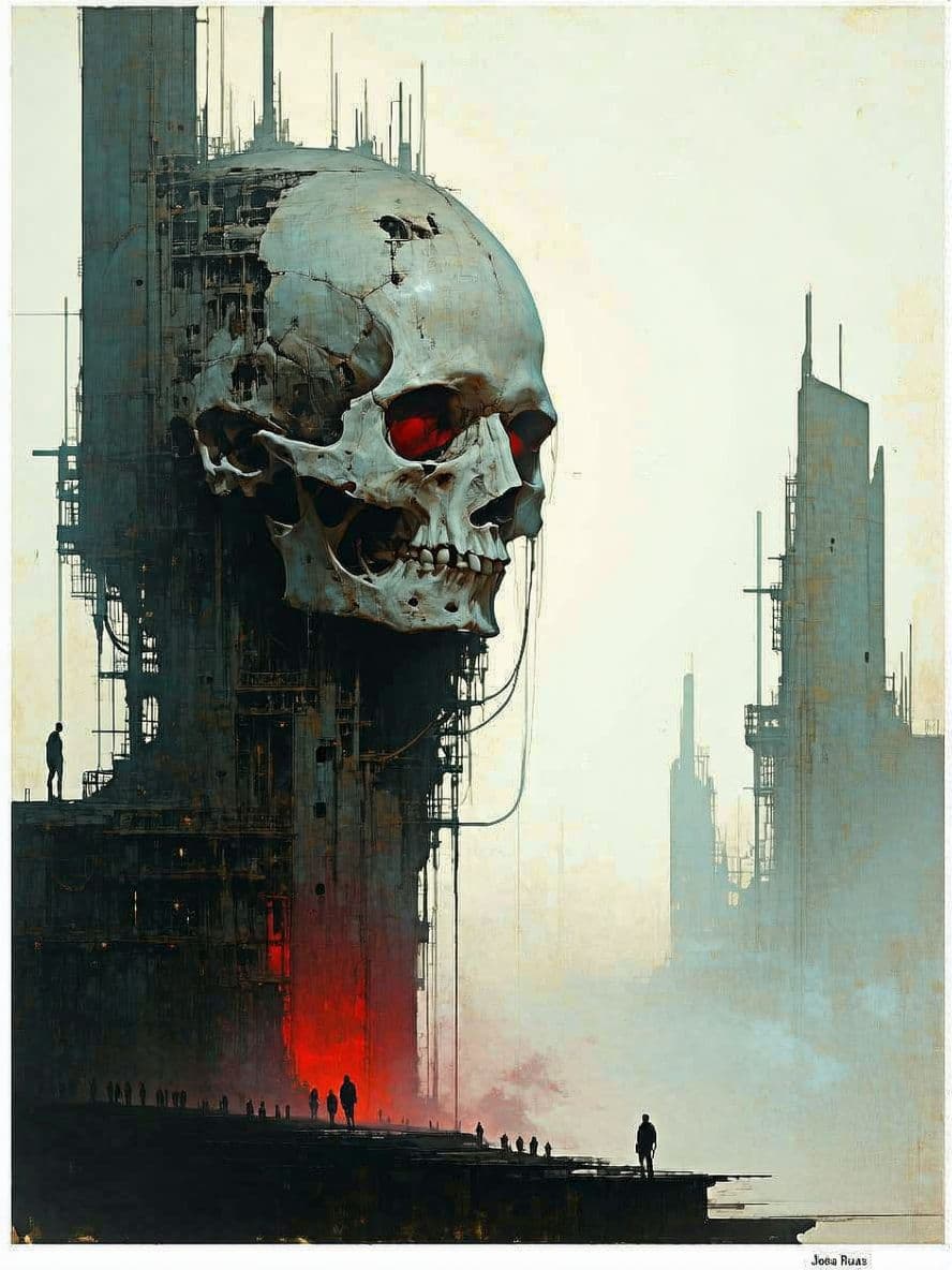AI generated: /imagine prompt an amazing dystopian image (in the style of the artist Joao Ruas:1.9).