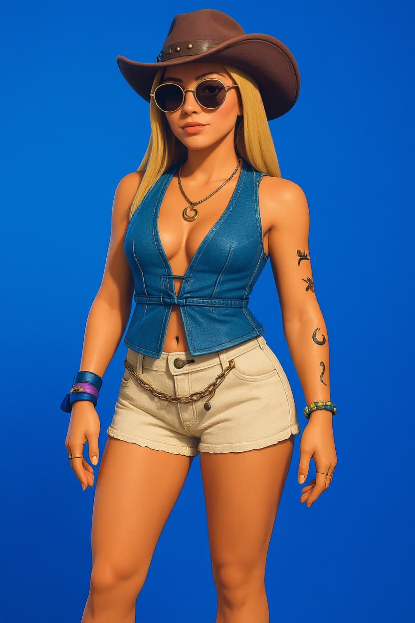 AI generated: Match the exact style of the first attached reference image.

Classic Fortnite Style. Full body.