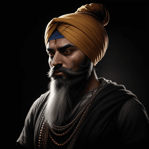 AI generated: Sikh character, in dynamic, atmosphere of darkness and horror, dramatic light, highly detailed, pack...