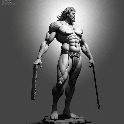 AI generated: Heracles, greek mythology, one piece character, simetric body, full body, extremely detailed, cinema...