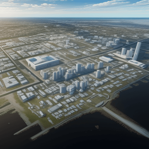 AI generated: what will Arkhangelsk look like if an Arctic star campus aimed at scientific activity appears in thi...