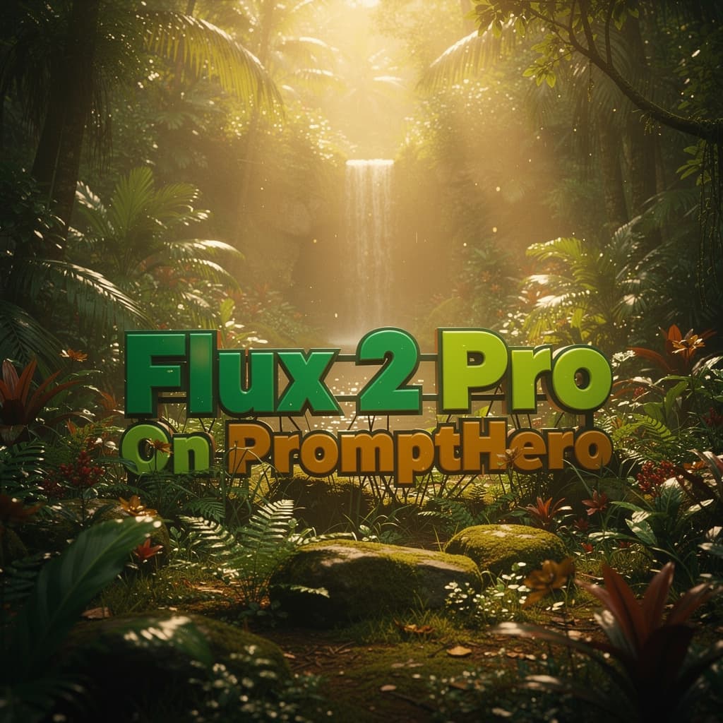 AI generated: “Glossy 3D letters in rich jungle-themed colors: deep emerald green, vibrant lime, mossy chartreuse,...