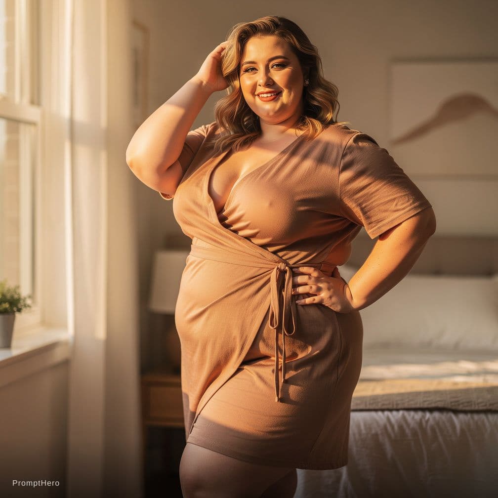 AI generated: Very large plus size milf white woman, very big and long saggy bosoms, big wide hips, big wide butto...