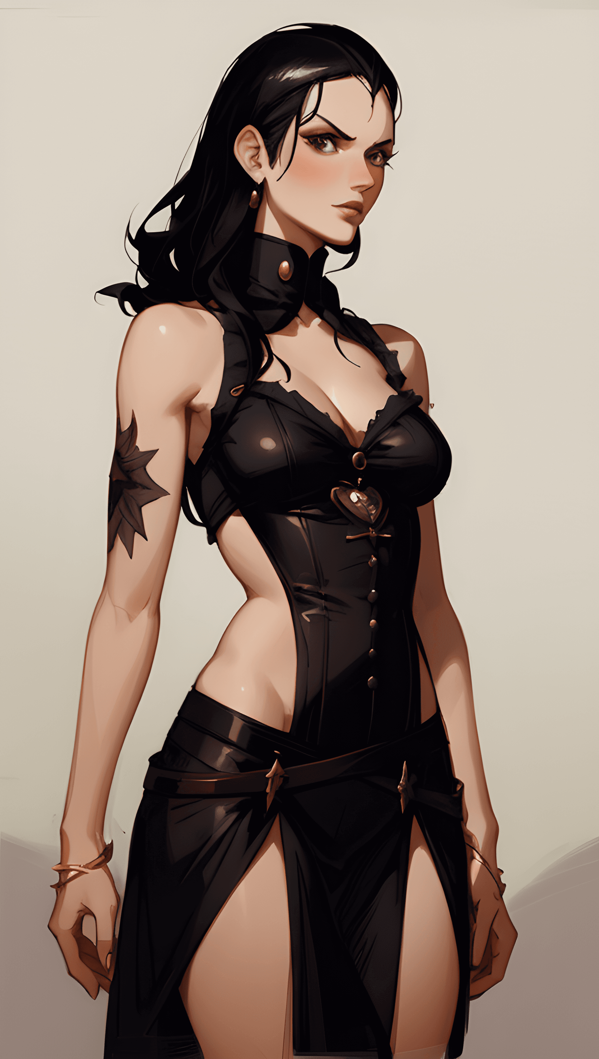 AI generated: a woman in a corset posing for a picture, a character portrait, by Roberto Ferri, fantasy art, nico ...
