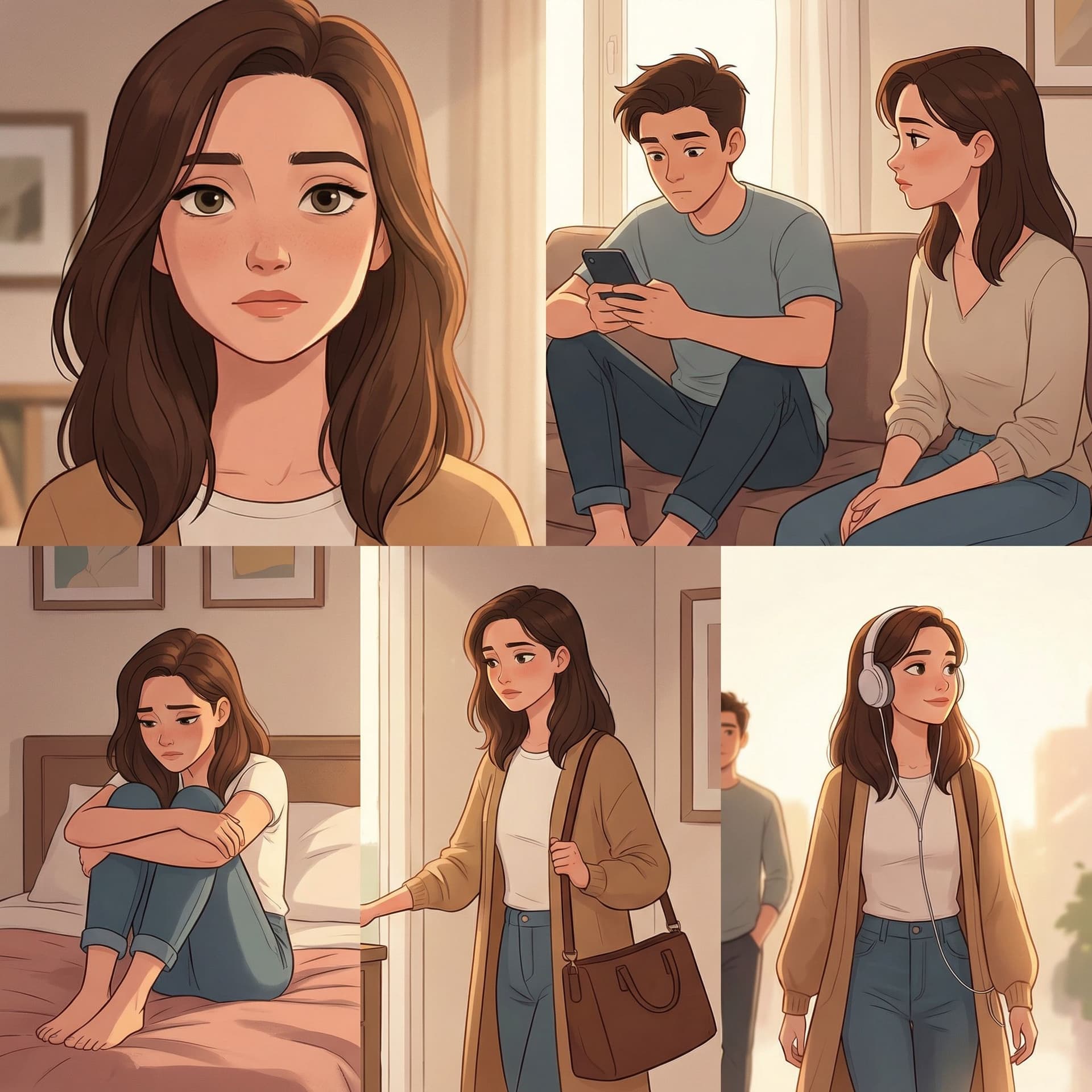 AI generated: Ilustración 2D estilo animación moderna, inspiración tipo Disney joven (sin ser infantil), estética ...