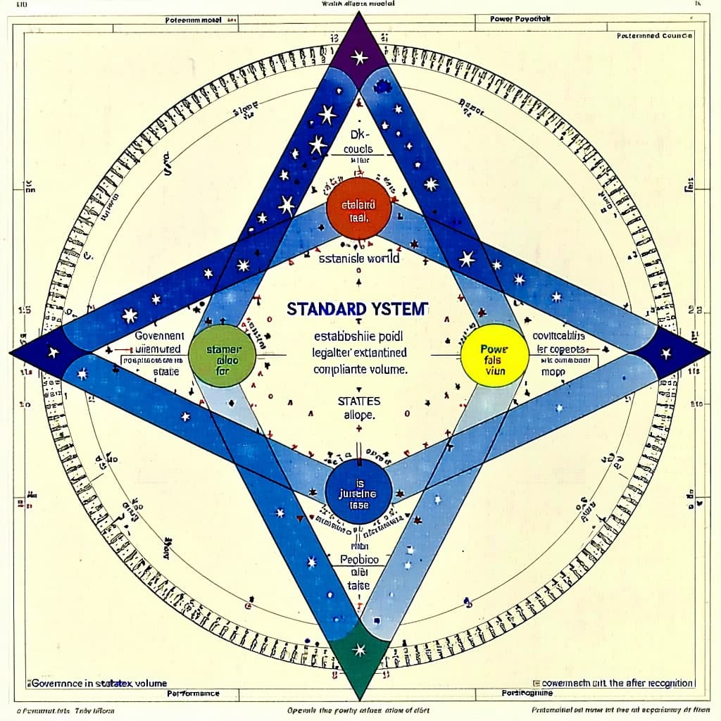 AI generated: Create a visual, what would this look like as a moteef, or murial, or sigil... (THE STELLATE TRIAD —...