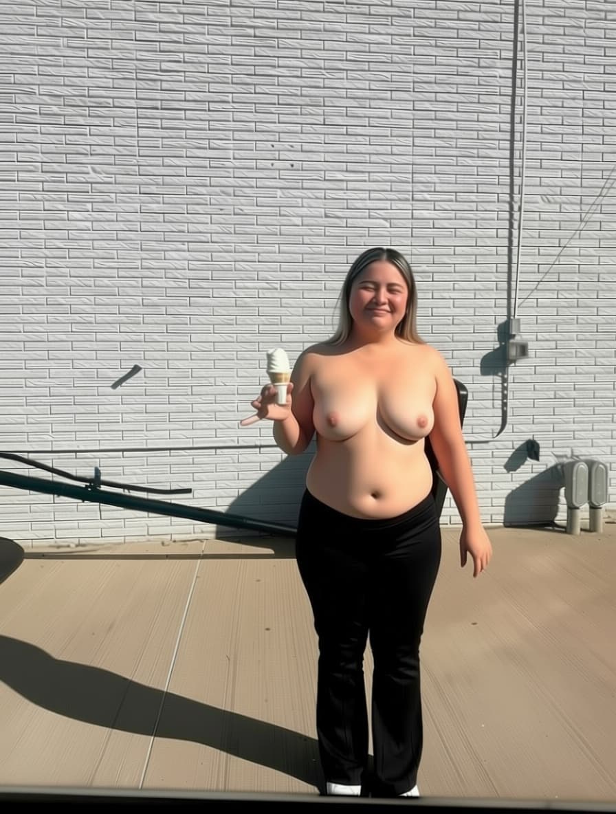 AI generated: Can you remove her bra and leave her with no top