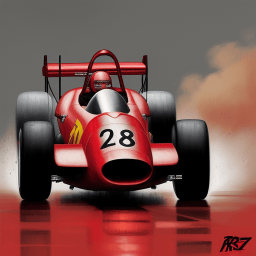 AI generated: red nhra dragster, in the style of sam spratt, historical illustrations, old masters, genndy tartako...