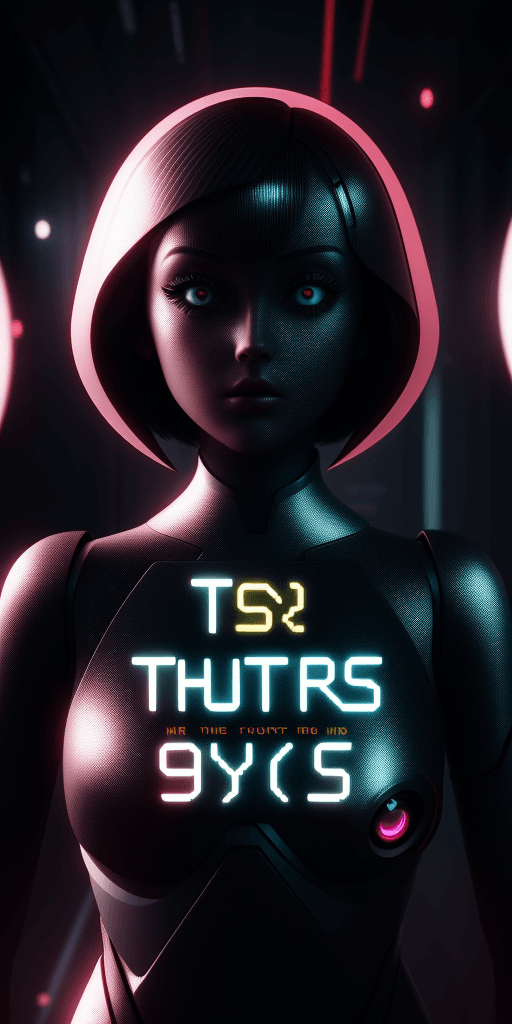 AI generated: Text girl, eye background, foil toy, 8K, ISO100, futurism, future, VAEs