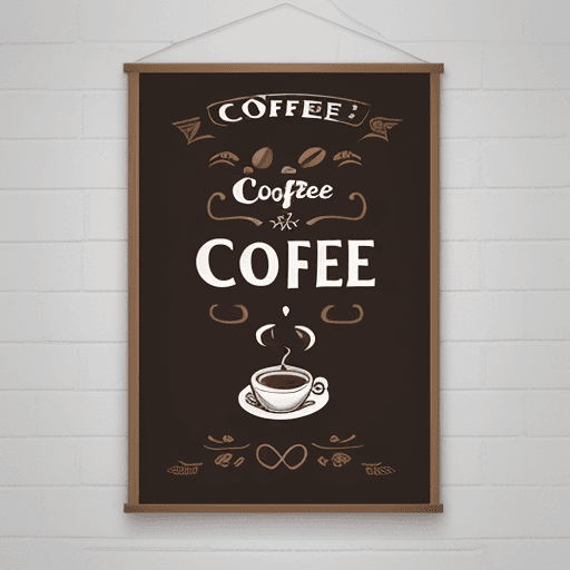 AI generated: a poster of coffee,"wish coffee"for name, in middle  for decorate ,more cute and more like sketch