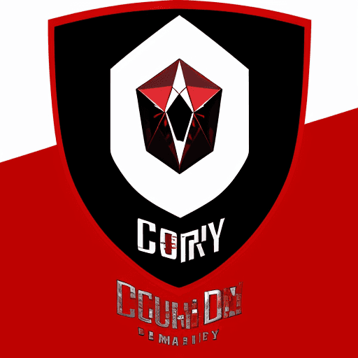 AI generated: logo diamond security company,color red