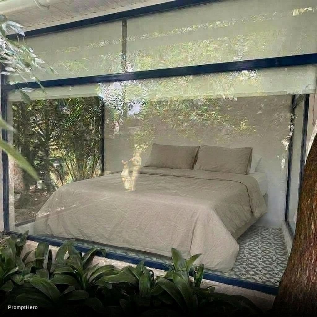 AI generated: Make the bed a little bigger in comparison to the room. 
