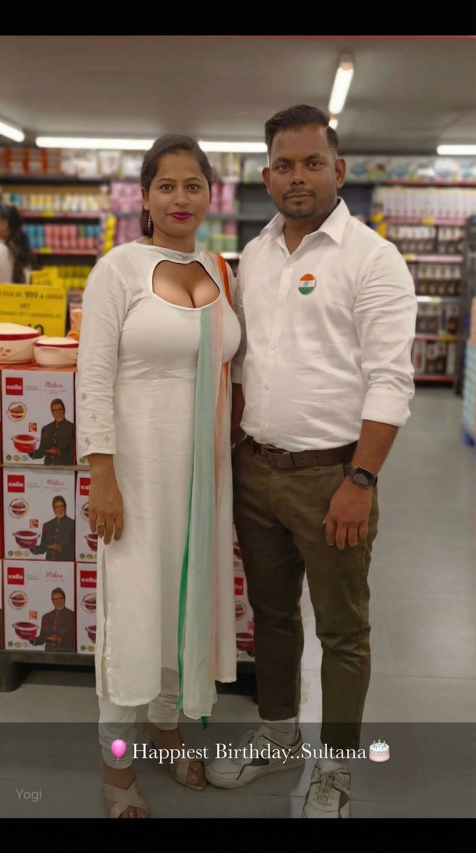 AI generated:  Make women boobs size little big with cleavage 