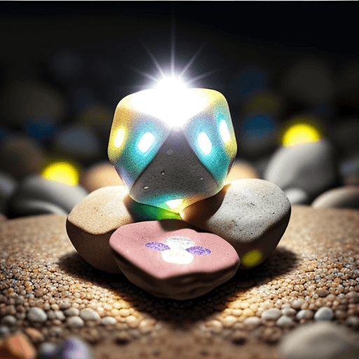 AI generated: pedras preciosas espalhadas iluminando o caminho nitidamente.
