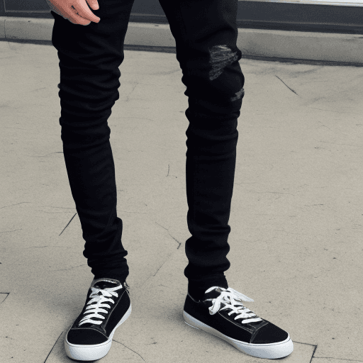 AI generated: 25 year old man with sagging black skinny jeans
