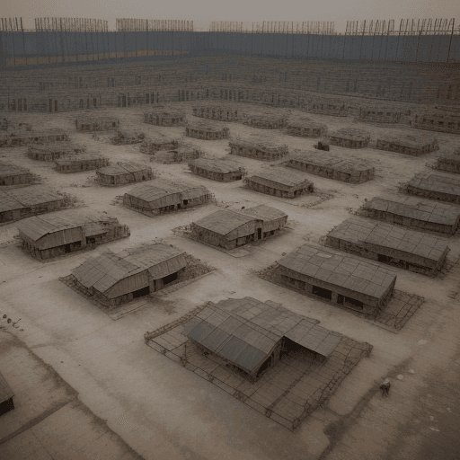 AI generated: Create scenes depicting the forced relocations to "people's communes," resembling labor camps, highl...