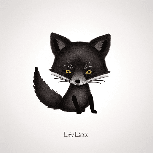 AI generated: logo of a little black fox
