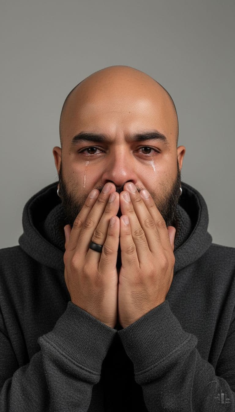 AI generated: 100% face of the photo. Close-up portrait of a young man (face 100% as per attached photo) wearing a...