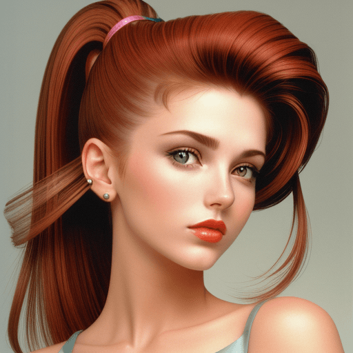 AI generated: high resolution woman head with the 90s fashion and hairstyle