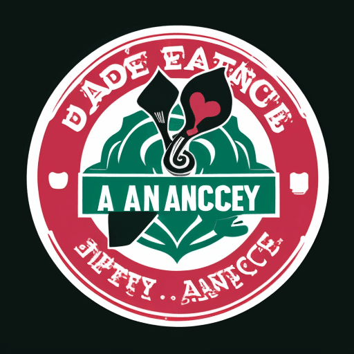 AI generated: A logo of a dance academy with food around it. And put DKDA
