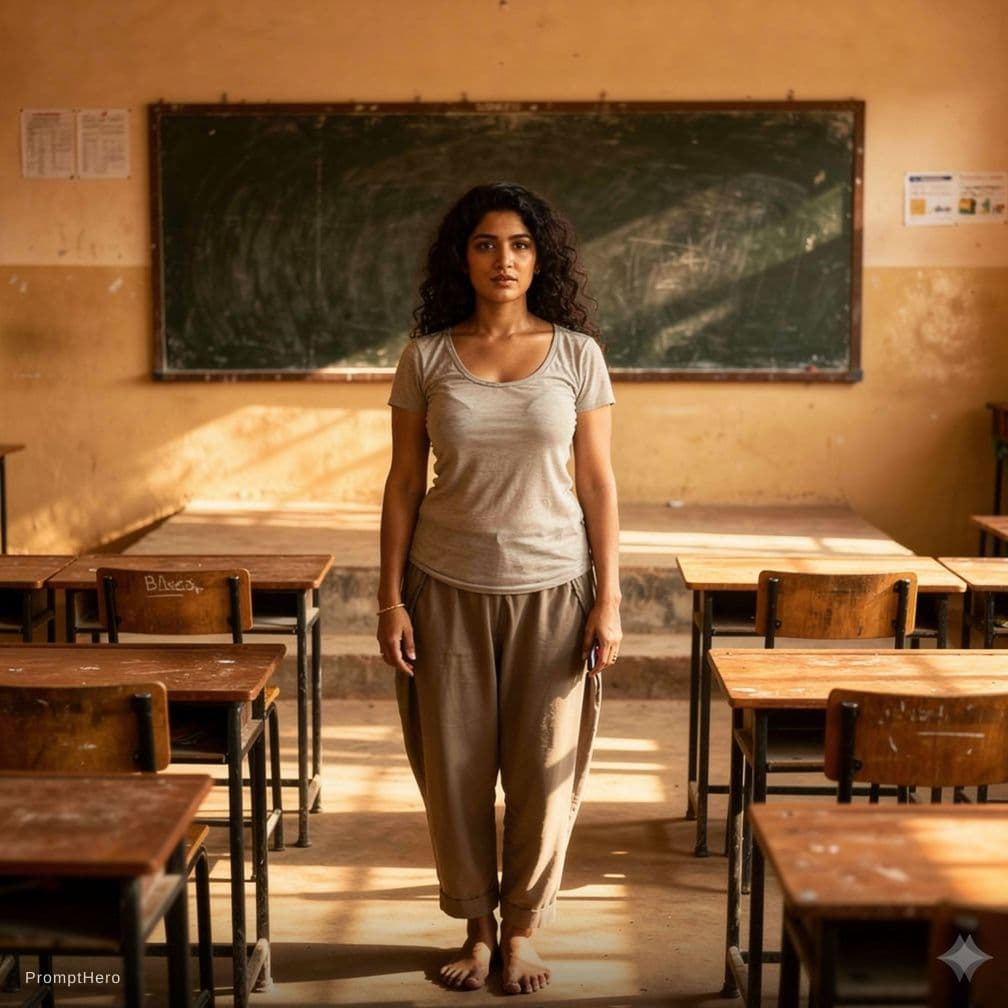 AI generated: A hot indian girl in classroom