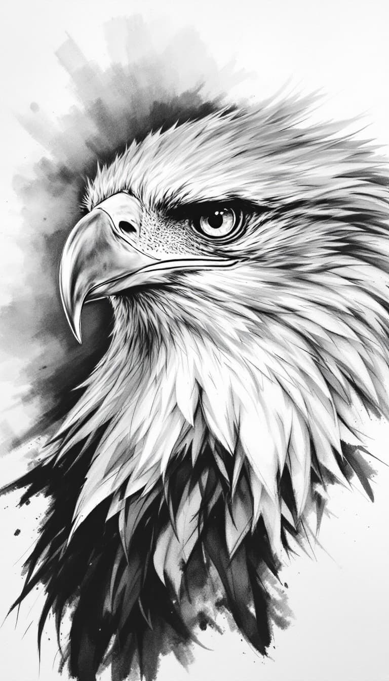 AI generated: eagle, charcoal sketch