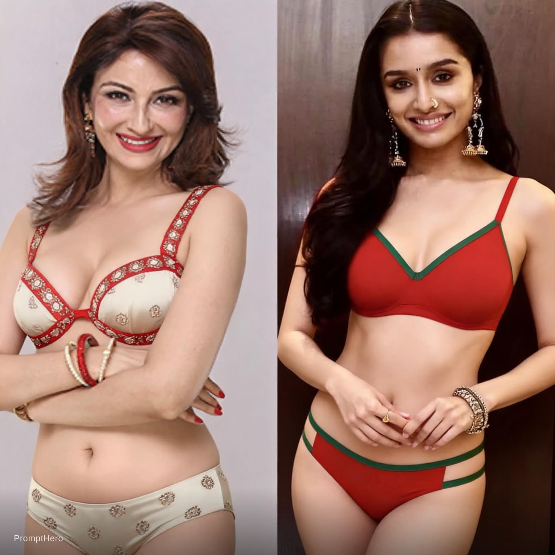 AI generated: Two girls wearing bikini 