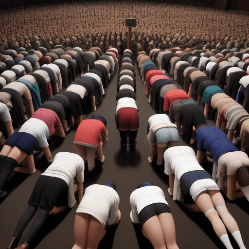 AI generated: many people with all the knee bowed and confessed, repentant