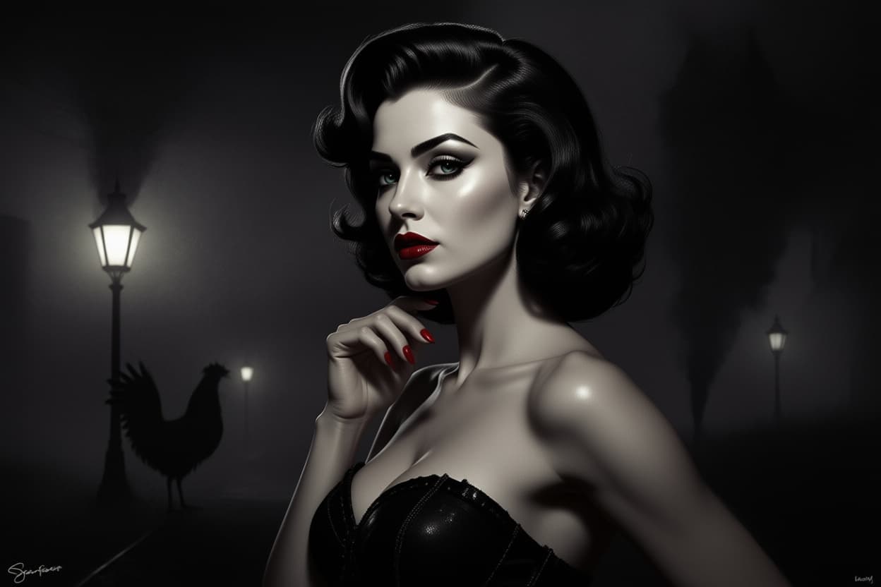 AI generated: Black and White painting, using a monochromatic color scheme, conveying a epic mood, with a mysterio...