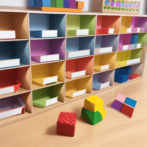 AI generated: The image showcases a beautiful array of educational toys designed in accordance with the Montessori...