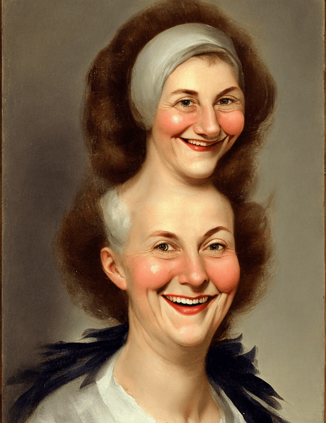 AI generated: vieille femme, souriant
