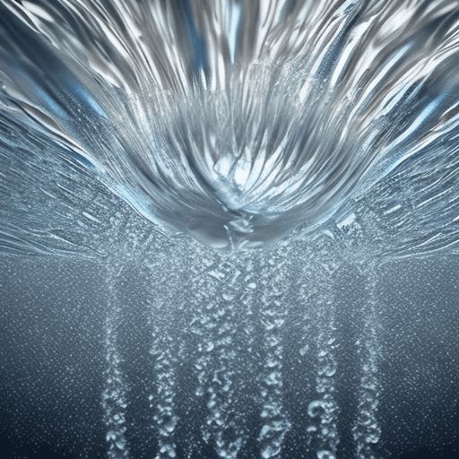 AI generated: Water suspended in the air, flower-like shape, transparent,HD，16K