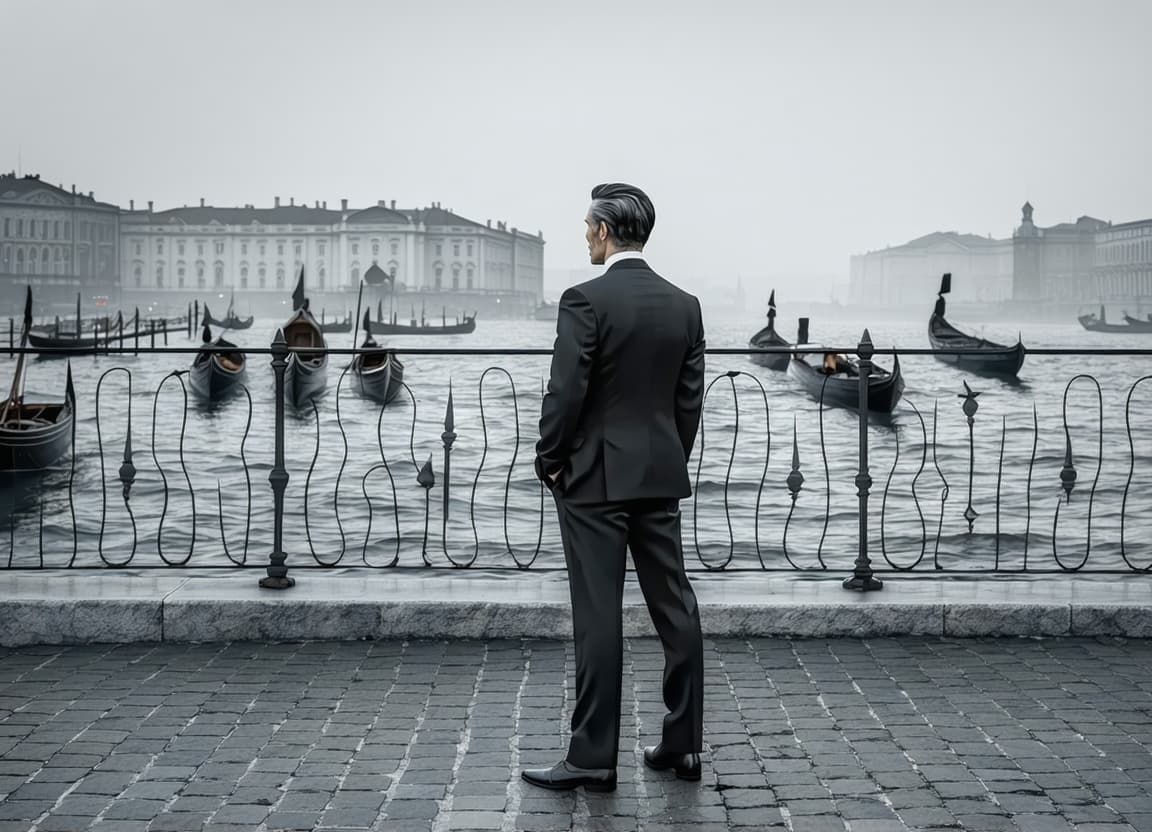 AI generated: potrait a man in a black suit, as the Godfather, professionally shot photo, extremely detailed, hype...