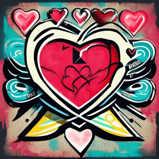 AI generated: The word 'LOVER' on top of the design.
In the middle of the design, the heart symbol ❤️.
the word 'H...