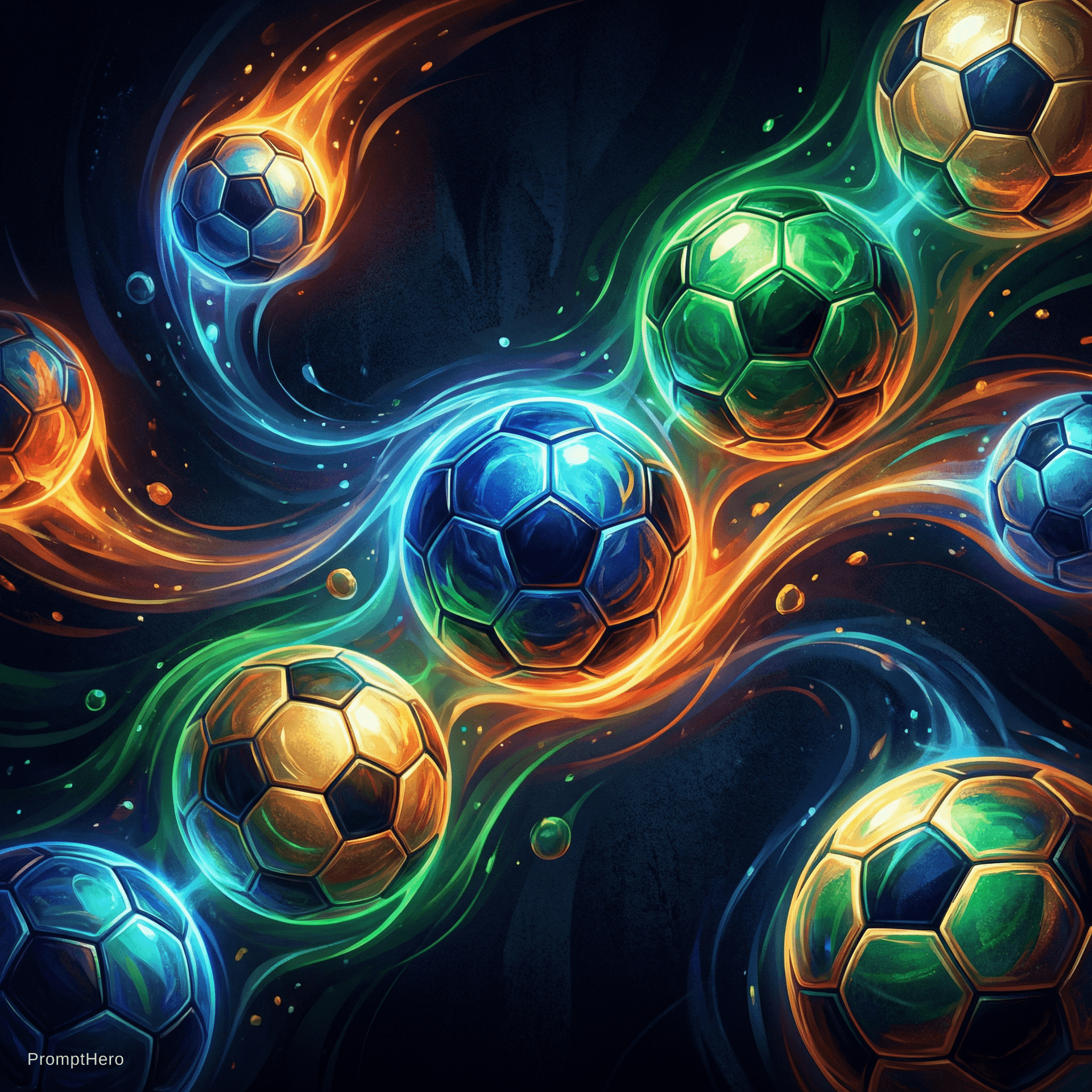 AI generated: balones de futbol
